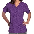 thumbnail image 2 of LSLJS Women Short Sleeve V-neck Tops Uniform Printed Pockets Blouse Nursing, Womens Plus Scrubs, 2 of 5
