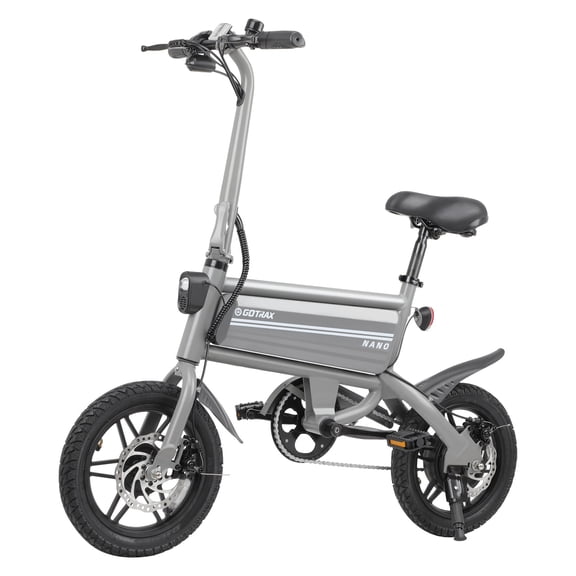 Gotrax S2 Vélo Électrique Pliant 14 Pouces pour Adultes, Moteur 350W, Vitesse Maximale 15,5 Mi/h, Batterie 36V, Vélo Électrique Pliable pour Navette Urbaine avec Phare DEL, Gris