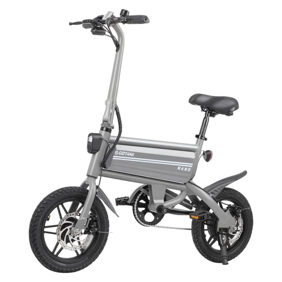 Gotrax S2 Vélo Électrique Pliant 14 Pouces pour Adultes, Moteur 350W, Vitesse Maximale 15,5 Mi/h, Batterie 36V, Vélo Électrique Pliable pour Navette Urbaine avec Phare DEL, Gris