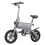 Gotrax S2 14" Folding Electric Bike for Adults, 350W Motor, 15.5 MPH Top Speed, 36V Battery, Foldable Commuter City eBike with LED Headlight, Gray
