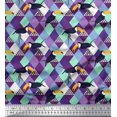 thumbnail image 1 of Soimoi Cotton Voile Fabric Check & Toucan Bird Printed Fabric 1 Yard 56 Inch Wide, 1 of 4