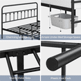 thumbnail image 4 of Fullfurnique Classic Iron Platform Bed with High Headboard and Footboard, King, Black, 4 of 9