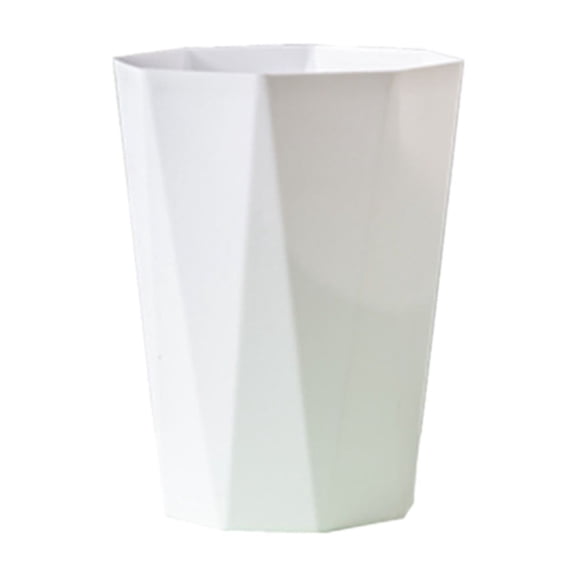 5 Gallon Trash Can,Geometric Plastic Trash Can,Small Plastic Trash Can,Kitchen Trash Can,Bedroom Garbage Can,Office Garbage Cans For Under Desk,Wastebasket For Kitchen Office Bathroom,White