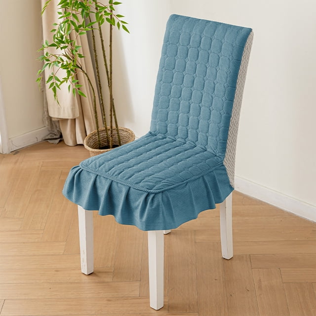 Polyester Chair Covers 90x45cm Thickened Quilted Chair Covers Full-Coverage Stool Set in Blue 1-Piece Protective Slipcovers(Blue) Rkxzt