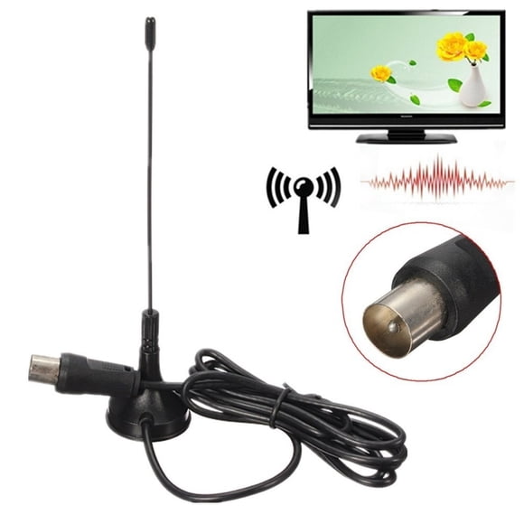 Antenne HDTV pour Télé Intelligente 5dBi Antenne de Télé Numérique Intérieure avec Base Magnétique pour Télé DVB-T DVB-T2