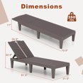 thumbnail image 3 of Costway Ensemble de 2 Chaises Longues avec Dossiers Réglables à 5 Positions, Assemblage Facile, Brun, 3 of 10