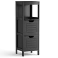 thumbnail image 1 of Costway Bathroom Wooden Floor Cabinet Multifunction Storage Rack Stand Organizer Black, 1 of 9