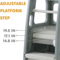 thumbnail image 2 of SDADI Marchepied en Plastique Durable pour Enfants avec 3 Hauteurs Réglables, Gris Foncé, 2 of 6