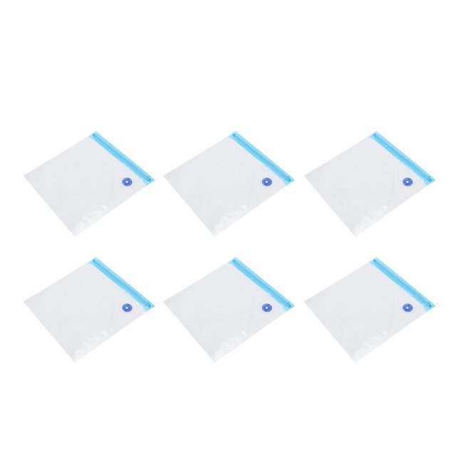 6 Pcs Sacs à Fermeture Éclair sous Vide Scellant Alimentaire Sacs de Rangement Réutilisables avec Fermetures Éclair à Double Couche Conçus (22x21cm)