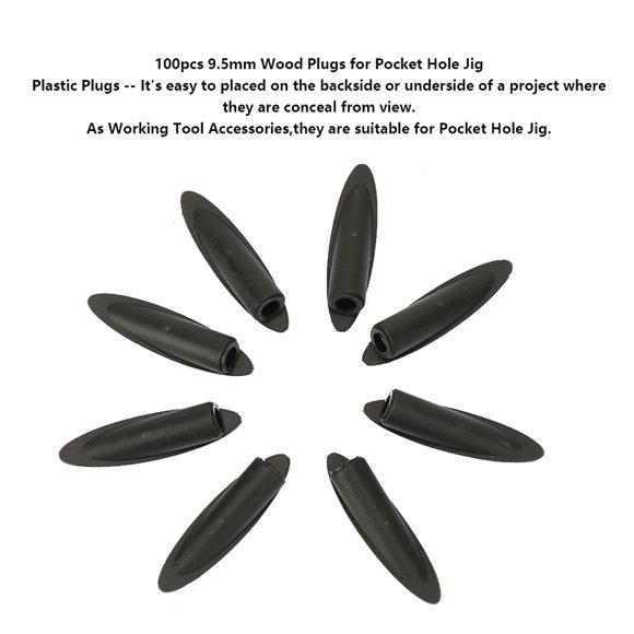 Working Tool Accessories, 100pcs 9.5mm Pocket Hole Plug Wood Plugs for Pocket Hole Jig Tool Accessories, Body Piercing Plugs