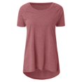 thumbnail image 3 of TIMIFIS T-Shirt pour Femmes à Col Rond, Manches Courtes, Imprimé Floral, Ourlet Asymétrique, 3 of 4