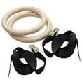 thumbnail image 3 of bedienty Gymnastics Rings Adjustable with Buckle 14.76ft Long Straps for Gym Workout 28mm Wood 28mm 25mm with scale, 3 of 6