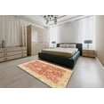 thumbnail image 4 of Ahgly Company Tapis d'Intérieur Carré Abstrait Orange Vif, 3 Pieds Carré, 4 of 6