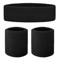 thumbnail image 1 of GOGO Sweatband Set Sports Athletic Exercise Headband Wristband Set Black, 1 of 8