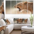 thumbnail image 1 of Lion Showing Dangerous Teeth - African Canvas Art Print, 1 of 3