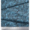 thumbnail image 3 of Soimoi Blue polyester Crepe Fabric Leopard & Wild Animal Skin Print Sewing Fabric BTY 52 Inch Wide, 3 of 3