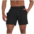 thumbnail image 2 of Gym Shorts with Pockets Lightweight Shorts Men Exercise Clothes for Men Utility Shorts for Men Mens Shorts Loose Fit, Black, S, 2 of 6