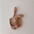 thumbnail image 2 of EYIIYE Kids Girls Boys Solid Color Fleece Hat Bunny Ear Hat Button Closure Rabbit Hat Cute Soft Warm Winter Cap, 2 of 3