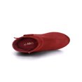 thumbnail image 4 of Unique Bargains Women's Round Toe Chunky Heel Zip Heeled Boots Ankle Booties Red 8, 4 of 8