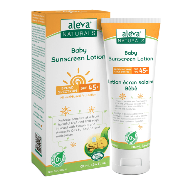 Aleva Naturals lotion écran solaire bébé FPS 45+ 100ml