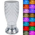 thumbnail image 1 of AMERTEER 16 Color Diamond Table Lamp Crystal Table Lamp RGB Changing Touch Night Light Fish Scale Shape Nightstand Light Bedside Atmosphere Acrylic Lamp USB Charging, 1 of 8