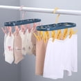 thumbnail image 2 of Renjiang Clothes Drying Racks Foldable Clip Hangers Drip Hanger Plastic with 12 Drying Clips Wind-Proof Hook Underwear Hanger with Clips Plastic Laundry Clip for Socks Bras, 2 of 3