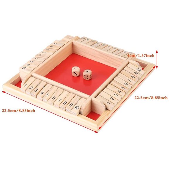 RYRDWP Clearance Wooden Mathematic Traditional Pub Board Dice Game – 4 Players Travel-Friendly Educational Entertainment Set