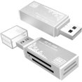 thumbnail image 1 of YSTINNG Micro SD Card Reader, 4-in-1 SD Card Reader to USB Adapter, Memory Card Reader for MS Duo/Pro, M2 Card, SDXC, SDHC, MMC, RS-MMC, Micro SDXC, Micro SDHC and TF Card (2Pack Silver) B311-6929, 1 of 6