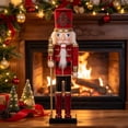 thumbnail image 5 of HOLIDAY TIME 15 Inch Burgundy Wooden Nutcracker Christmas Decor, 5 of 5
