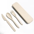 thumbnail image 1 of fastboy Ensemble de Vaisselle 1/2/3/5 Portable Réutilisable Coloré Kit de Couverts pour Enfants Intérieur Extérieur Randonnée Vacances Vaisselle Beige 1 Pce, 1 of 6