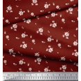 thumbnail image 3 of Soimoi Moss Georgette Fabric Leaves & Magnolia Floral Decor Fabric Printed Yard 42 Inch Wide, 3 of 5