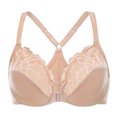 thumbnail image 1 of MELENECA Female Racerback Front Closure Unlined Underwire Bra for Women Cappuccino 48C, 1 of 4