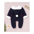 thumbnail image 3 of Honganda Infant Christmas Hooded Romper with Double-Breasted, Fur Ball, 3 of 9