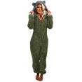 thumbnail image 2 of Combinaison Grande Taille pour Femmes aux Formes Combinaison à Manches Longues à Capuche Pyjama Décontracté d'Hiver Chaud Combinaison de Nuit Combinaison pour Filles en Liquidation, 2 of 8