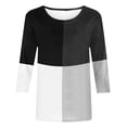 thumbnail image 4 of IROINID Rabais T-Shirts pour Femmes à Manches 3/4 Imprimés T-shirt Ample Blouse Mi-Longue Col Rond Hauts de Détente, Gris, 4 of 4