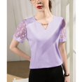 thumbnail image 1 of Nouveau Femmes Casual Manches Courtes V Cou Haut Chemisier Bas Tops, 1 of 6