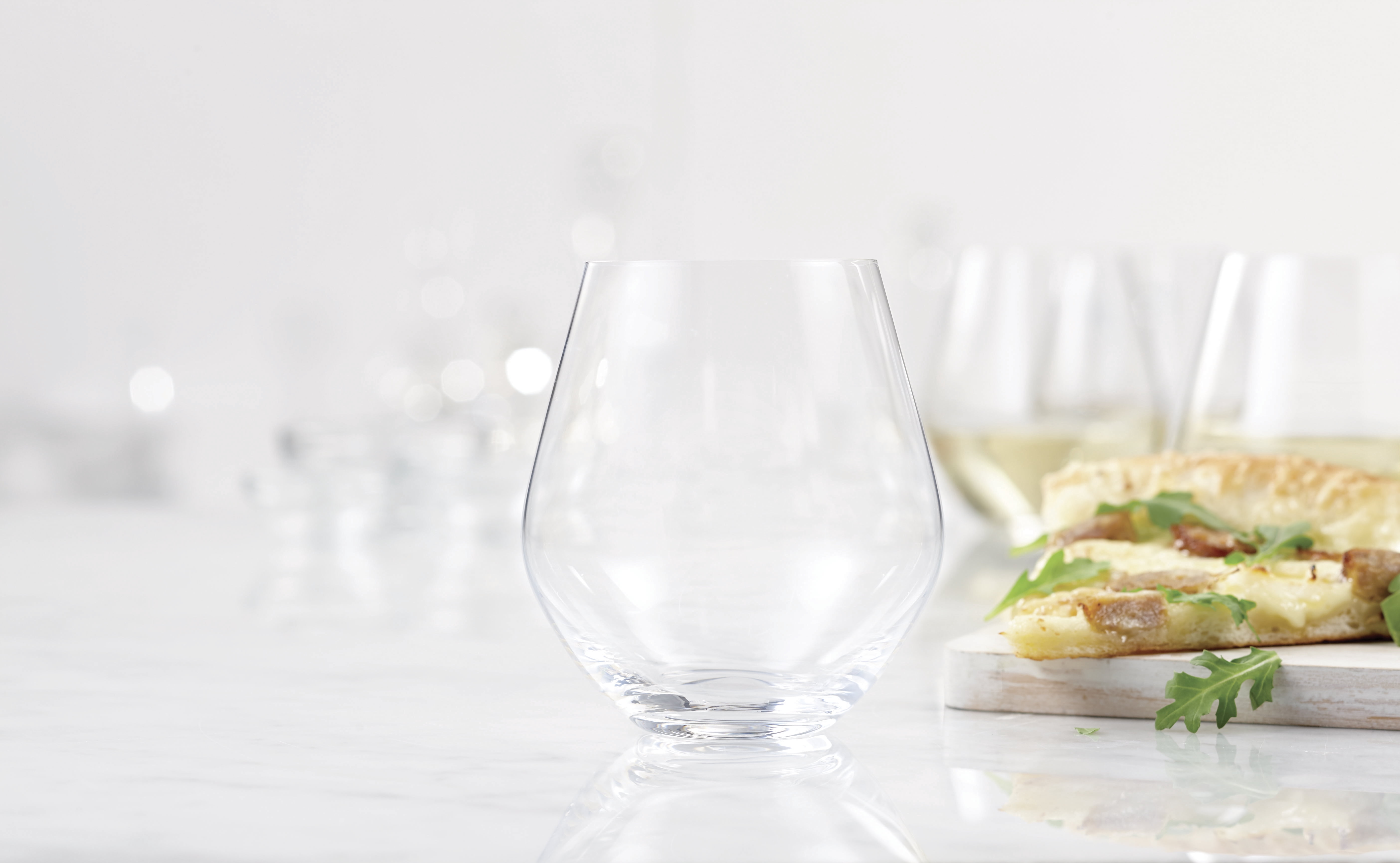 Trudeau Quartz Stemless 17oz Red or White Wine Glasses, Set of 4
