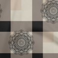 thumbnail image 1 of oneOone Cotton Poplin Light Brown Fabric Asian Block With Check Craft Projects Decor Fabric Printed By The Yard 56 Inch Wide, 1 of 4