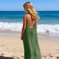thumbnail image 1 of EGNMCR Kids Girls Fashion Cute Solid Color Back Drawstring Loose Suspender Long Dress Girls Dress, 1 of 9
