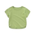 thumbnail image 1 of Cethrio Hauts à Manches Courtes pour Filles, T-Shirts d'Été en Coton Col Rond Verts Taille 3-4, 1 of 7