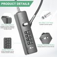 thumbnail image 2 of Uxcell 1-Set Gate Locks for Outdoor Fence, Steel Cable 4-Digit Combination Lock with 3 Replaceable Ropes [Gray], 2 of 7