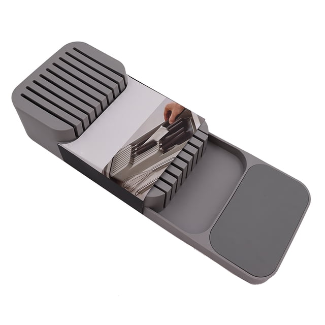 Zootealy In-Drawer Knife Block Holds Kitchen Drawer Organizer Tray for Knives