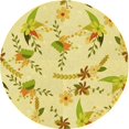 thumbnail image 1 of Ahgly Company Tapis d'Intérieur Ronds Transitionnels Orange et Or Lavables à la Machine, 8 Pieds Rond, 1 of 7