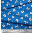 thumbnail image 2 of Soimoi Blue Rayon Fabric Leaves & Freesia Floral Print Fabric by the Yard 42 Inch Wide, 2 of 5