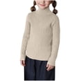 thumbnail image 1 of zbxnLI Toddler Girls Turtleneck Sweaters Ribbed Long Sleeve Knit Pullover Sweater Fall Winter Warm Tops, 1 of 4