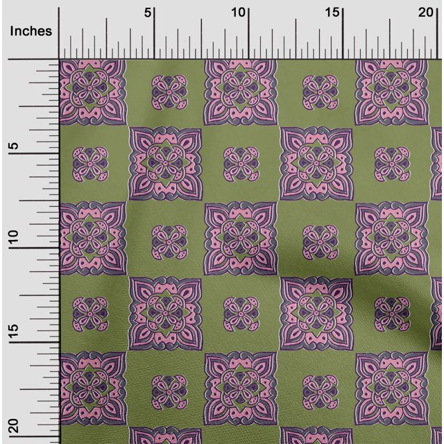 oneOone Viscose Chiffon Fabric Floral Block Print Fabric By Yard 42 Inch Wide