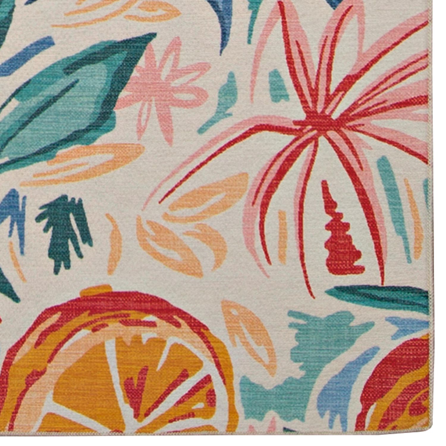 Tapis d'extérieur lavable Pensacola ivoire & orange 5 pi x7 pi