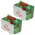 thumbnail image 1 of FESTFENDS 2Pcs Decorative Tissue Storage Bag Green with Non Woven Cloth for Holiday, 1 of 8