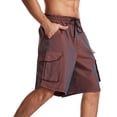 thumbnail image 4 of jsaierl Men's Drawstring Cargo Shorts Multi-Pocket Workwear Shorts Loose Fit Jogging Athletic Five-Inch Pants, 4 of 9