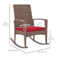 thumbnail image 3 of Outsunny Chaise Berçante d'Extérieur en Rotin PE avec Coussin Rouge Vin, 3 of 10